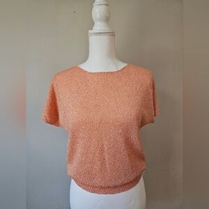 French Rags Elegant Short Sleeve Coral Top